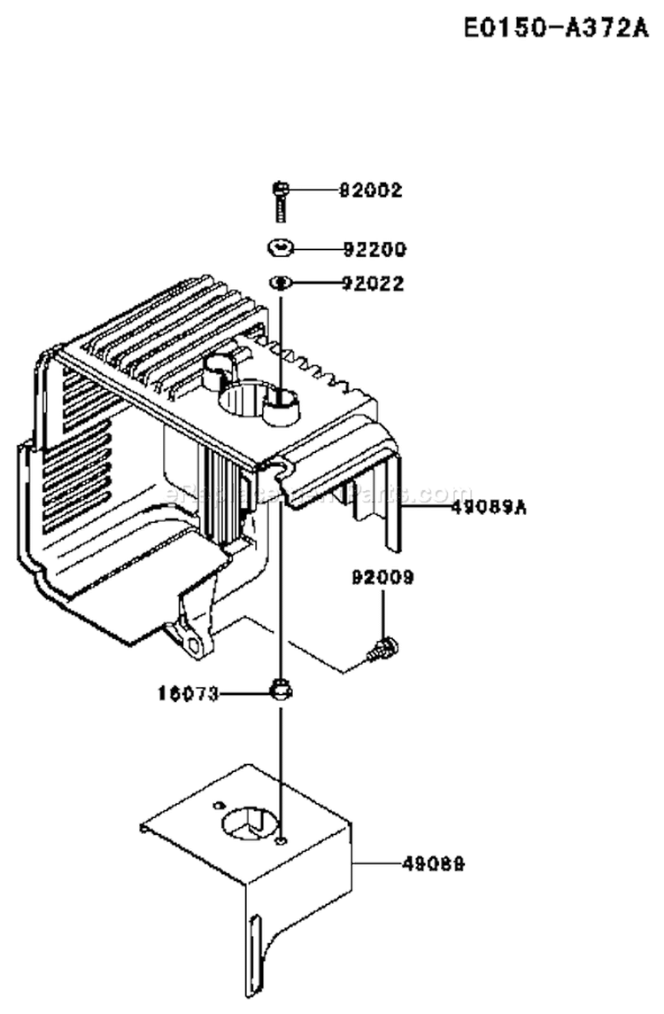 Page D Diagram and Parts List for TEX54D AC55 Kawasaki Engine