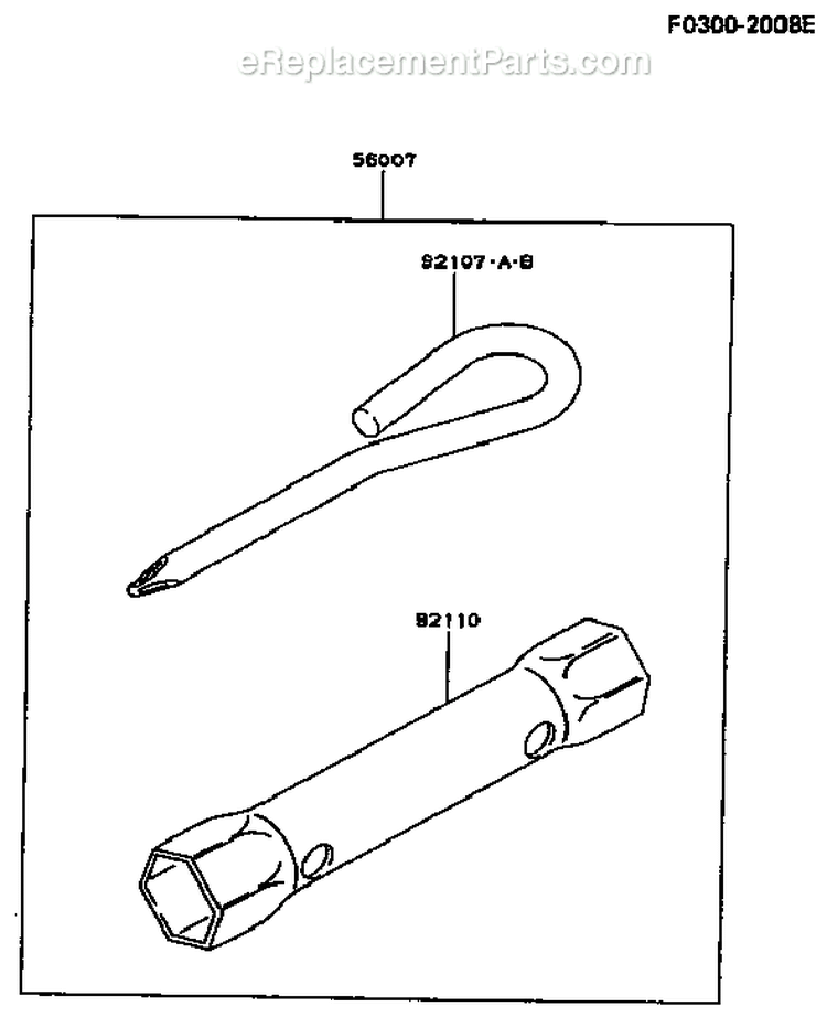 Page A Diagram and Parts List for TF022D AS02 Kawasaki Engine