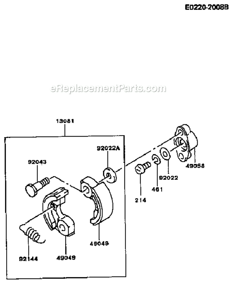 Page J Diagram and Parts List for TF022D AS02 Kawasaki Engine