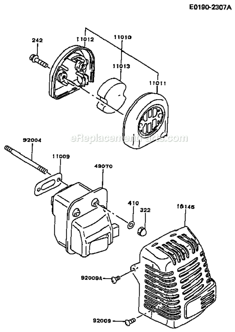 Page B Diagram and Parts List for TF022D AS02 Kawasaki Engine