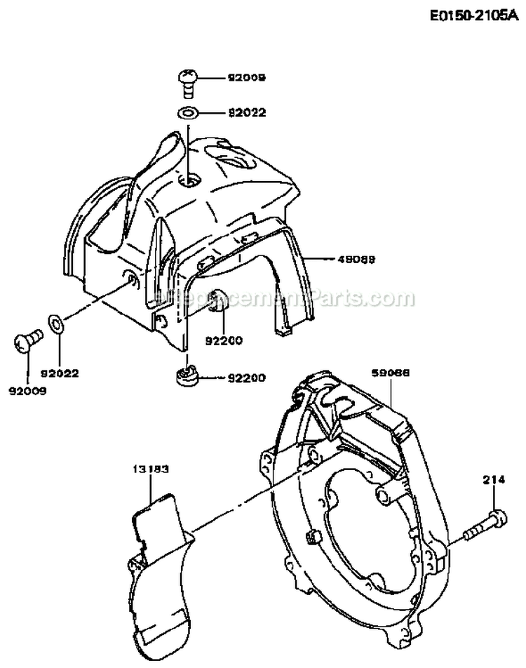 Page E Diagram and Parts List for TF022D AS02 Kawasaki Engine
