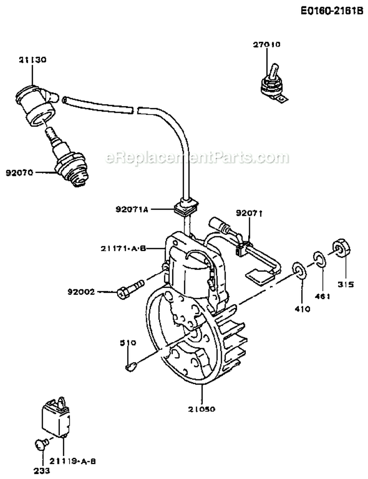 Page G Diagram and Parts List for TF022D AS02 Kawasaki Engine