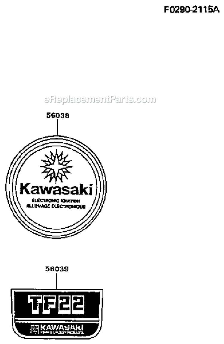 Page I Diagram and Parts List for TF022D AS02 Kawasaki Engine