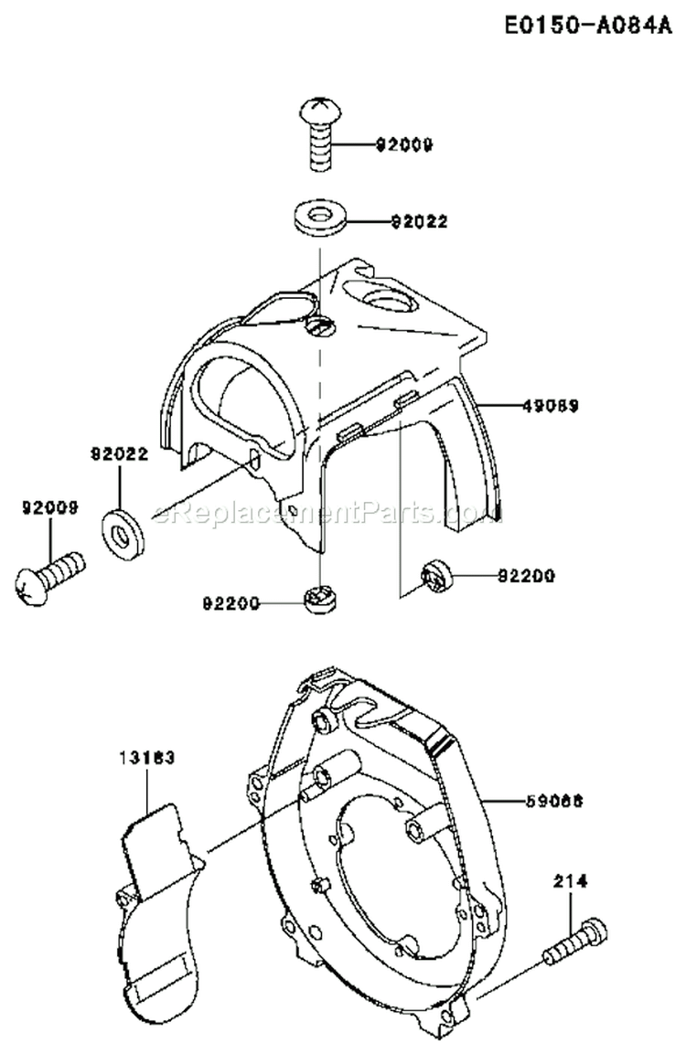 Page E Diagram and Parts List for TF022D BL40 Kawasaki Engine
