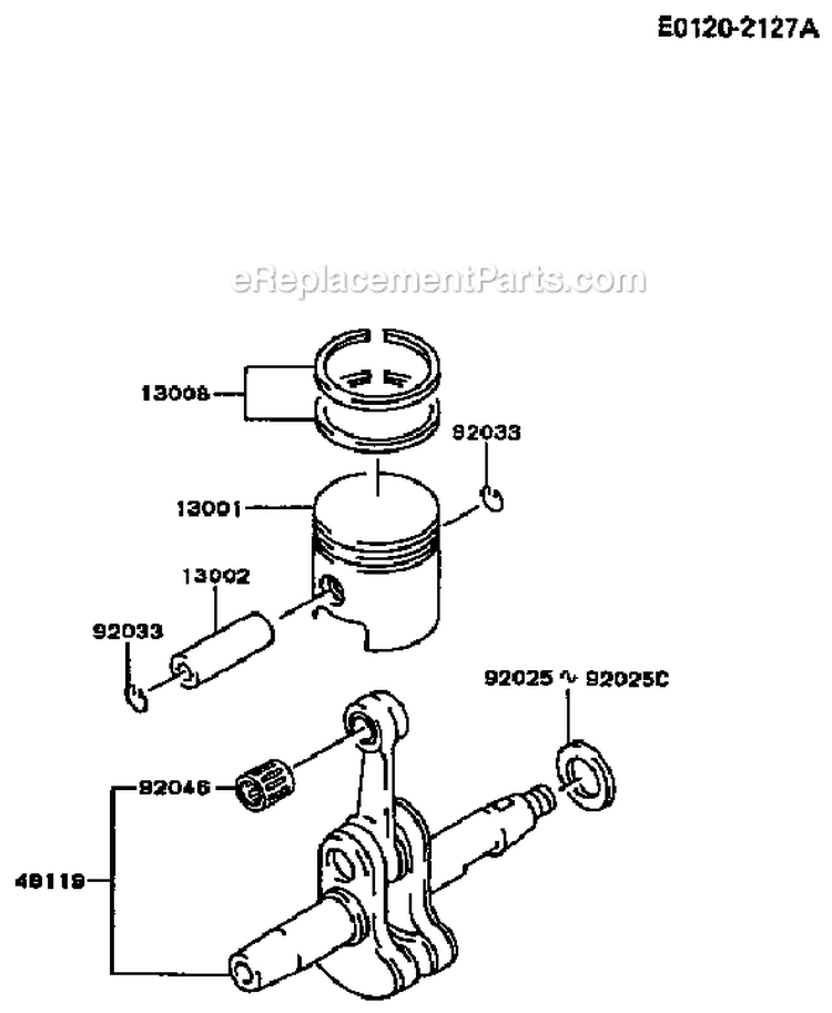 Page K Diagram and Parts List for TF022D BS02 Kawasaki Engine