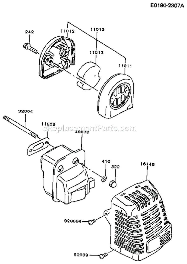Page B Diagram and Parts List for TF022D BS02 Kawasaki Engine