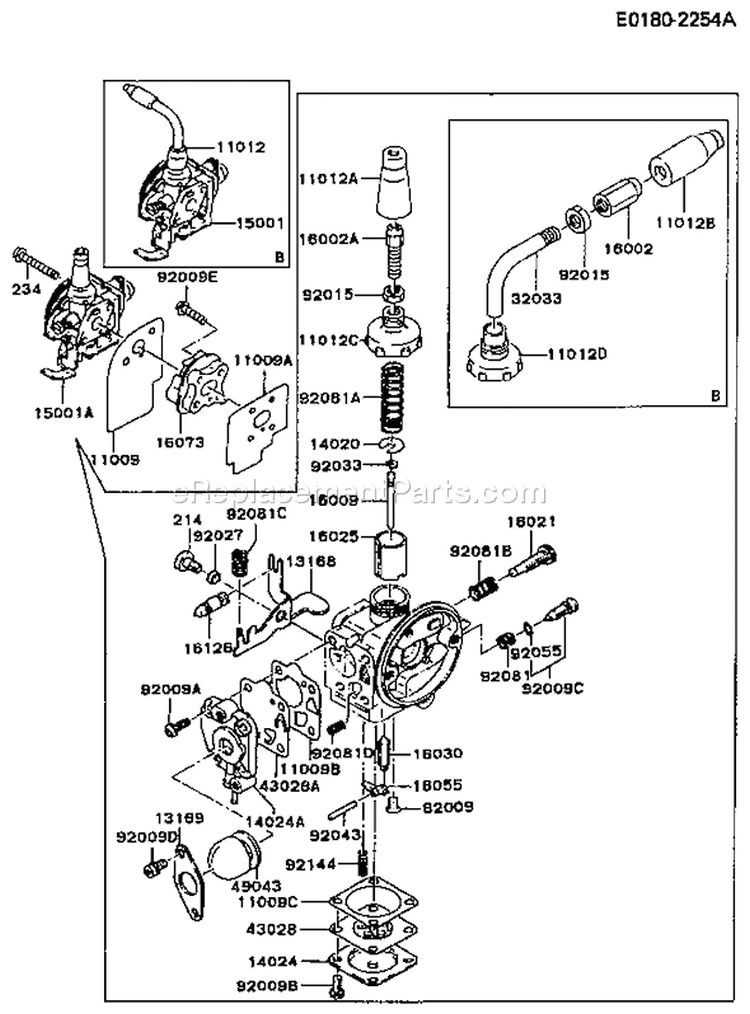 Page C Diagram and Parts List for TF022D BS02 Kawasaki Engine