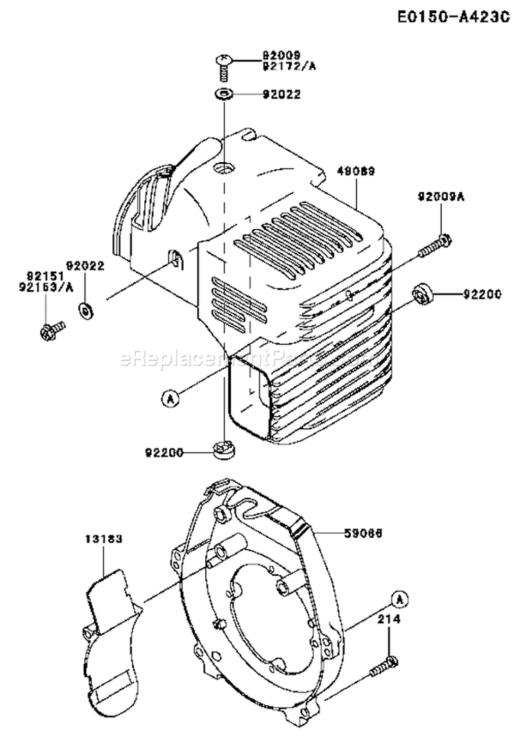 Page D Diagram and Parts List for TF022D BF73 Kawasaki Engine