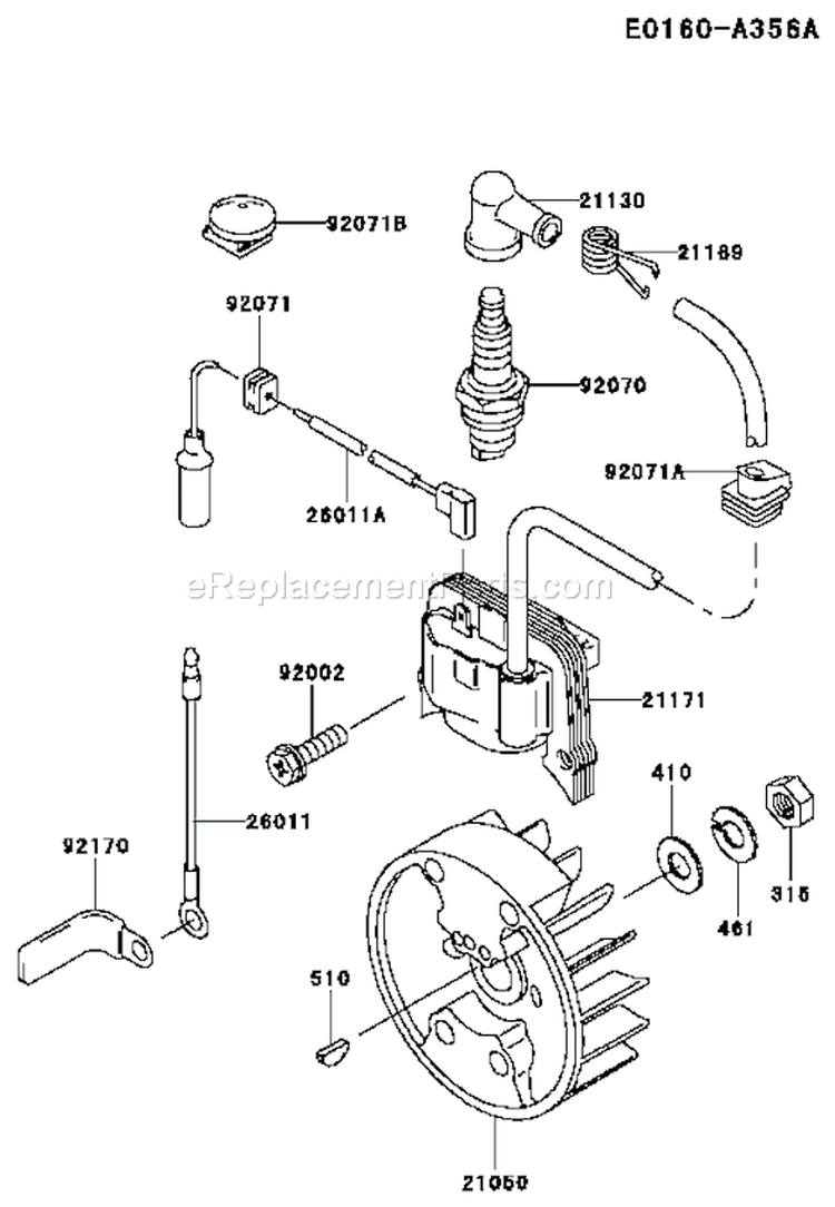 Page G Diagram and Parts List for TF022D DL40 Kawasaki Engine