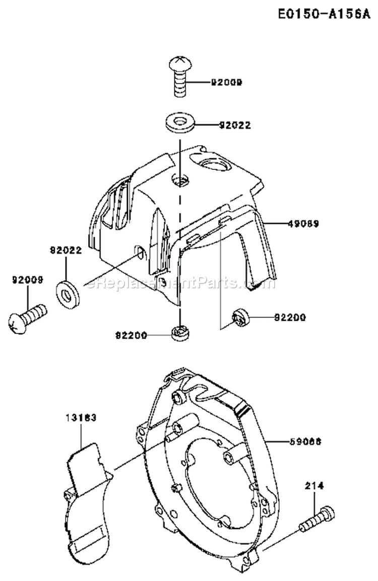 Page D Diagram and Parts List for TF022D ED05 Kawasaki Engine