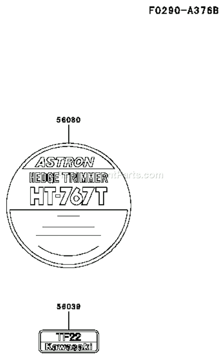 Page I Diagram and Parts List for TF022D EL40 Kawasaki Engine