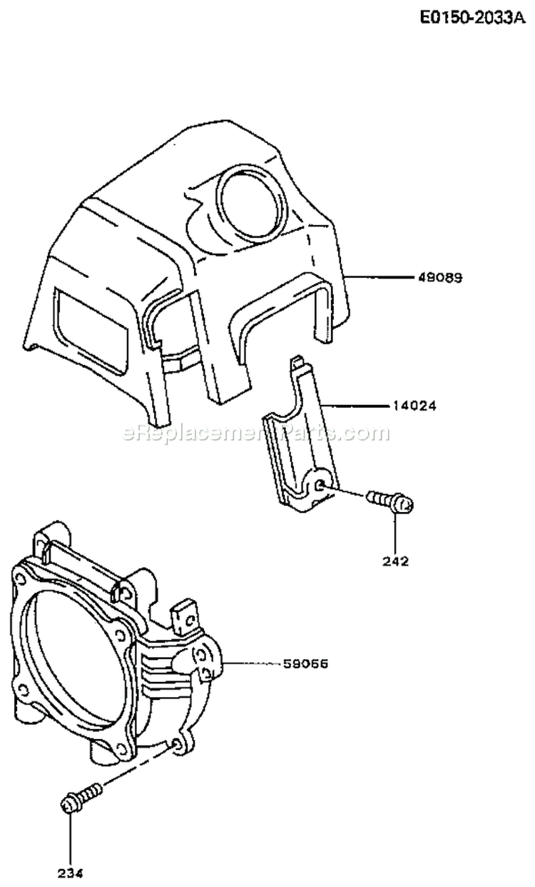 Page D Diagram and Parts List for TG020D AS00 Kawasaki Engine
