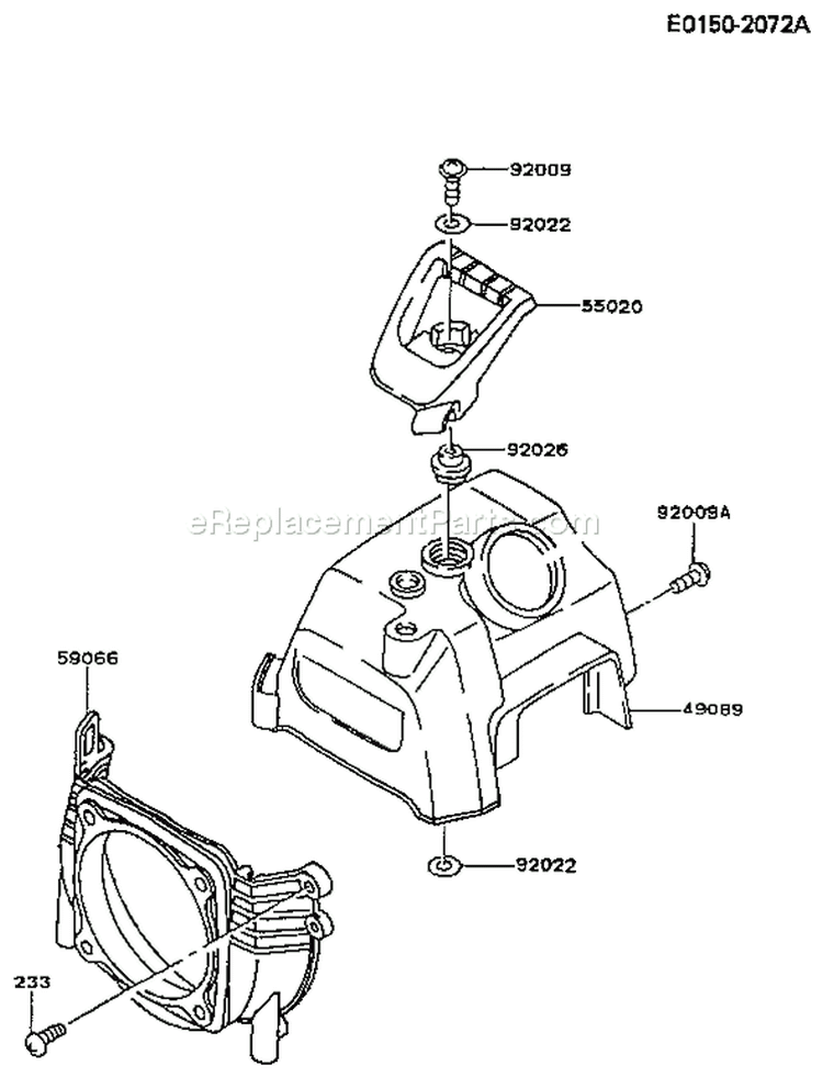 Page D Diagram and Parts List for TG024D AS00 Kawasaki Engine