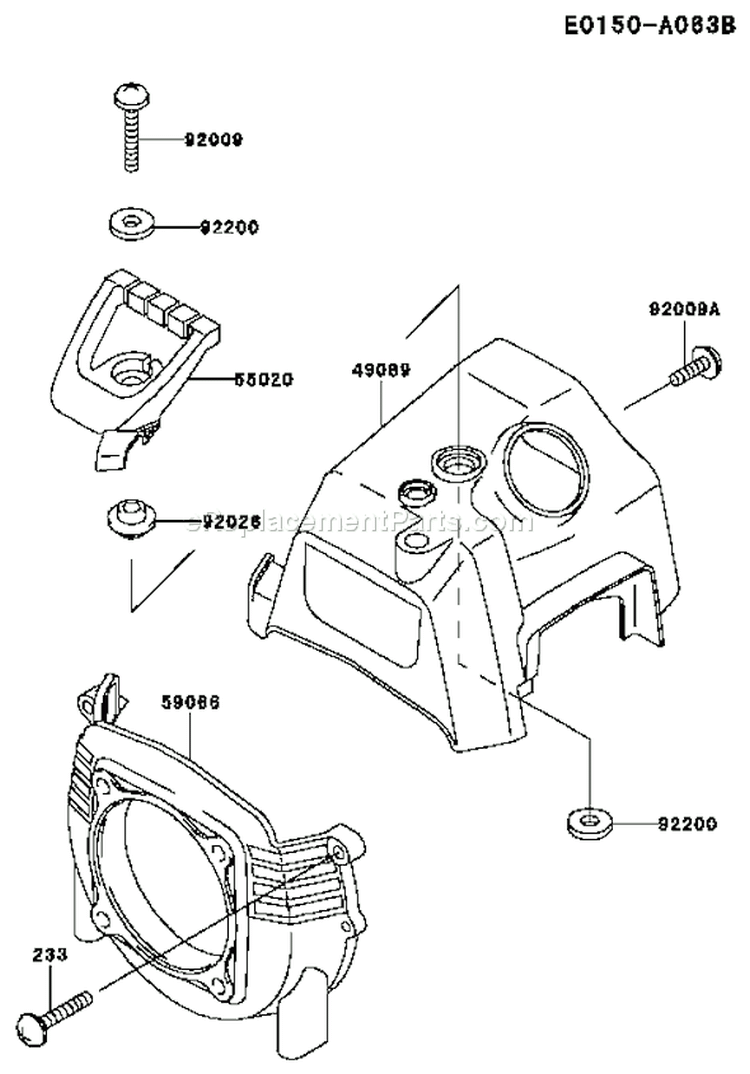 Page D Diagram and Parts List for TG028D FD04 Kawasaki Engine