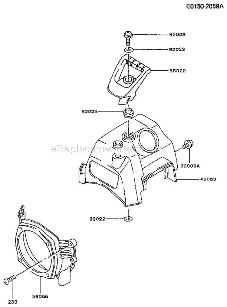 Page D Diagram and Parts List for TG033D AS00 Kawasaki Engine