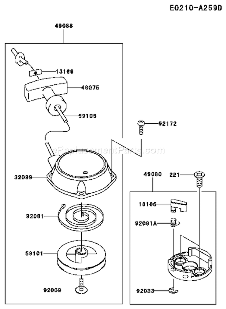 Page I Diagram and Parts List for TH023V AS50 Kawasaki Engine