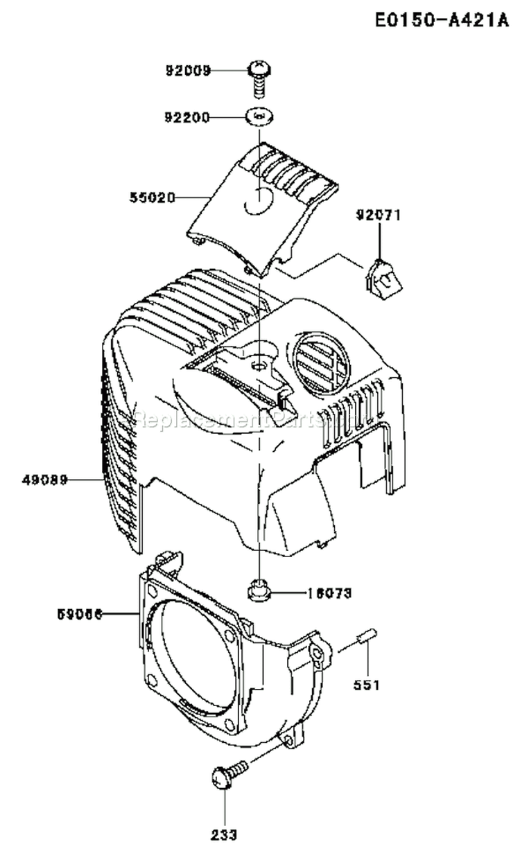 Page C Diagram and Parts List for TH026D AD06 Kawasaki Engine