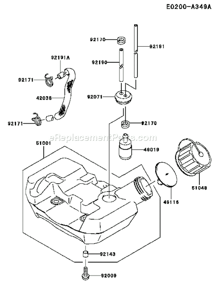 Page F Diagram and Parts List for TH026D AD06 Kawasaki Engine