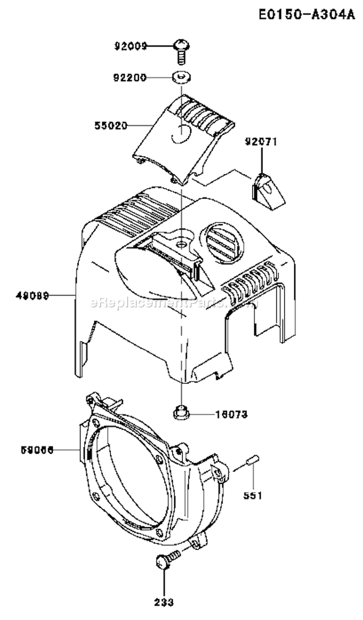 Page C Diagram and Parts List for TH034D AD09 Kawasaki Engine