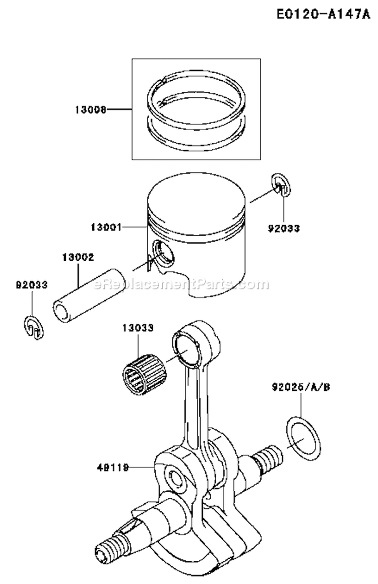 Page I Diagram and Parts List for TH034D AD09 Kawasaki Engine