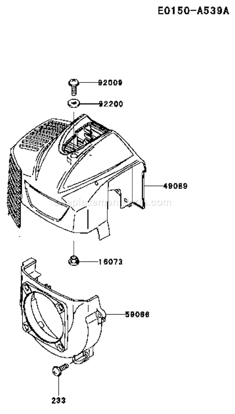 Page C Diagram and Parts List for TJ027D AT75 Kawasaki Engine