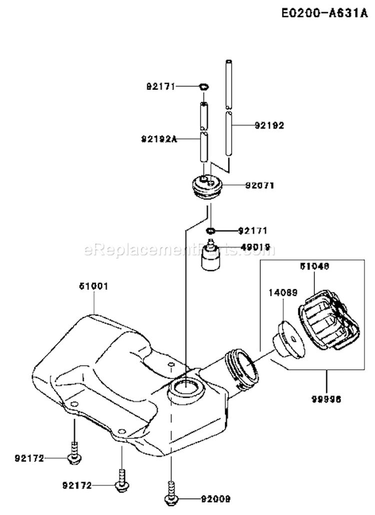 Page G Diagram and Parts List for KBL27BC-AS01 A1 Kawasaki Trimmer