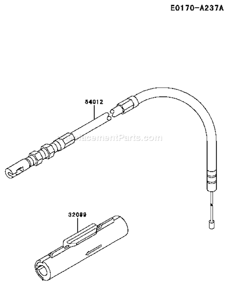 Page K Diagram and Parts List for TJ027E AF00 Kawasaki Engine
