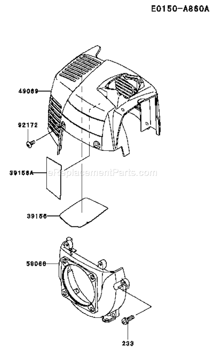 Page C Diagram and Parts List for TJ027E AH30 Kawasaki Engine