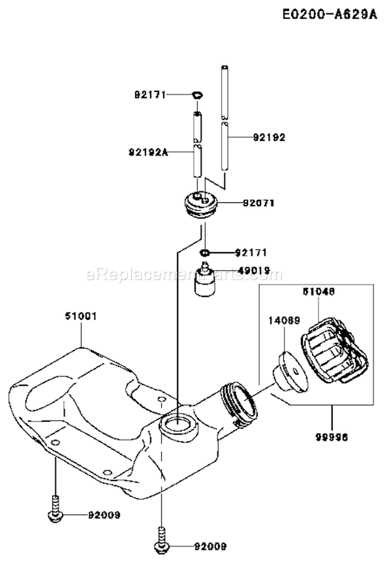 Page F Diagram and Parts List for TJ027E BC51 Kawasaki Engine