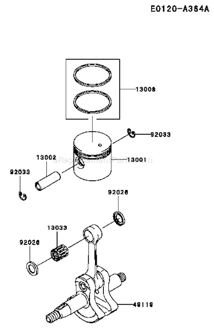 Page I Diagram and Parts List for TJ027E DF00 Kawasaki Engine