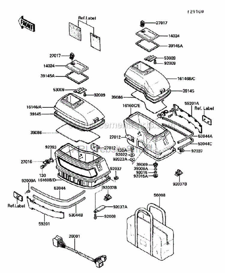 Accessory (Side Bag) Diagram and Parts List for ZG1200-B5  Kawasaki 