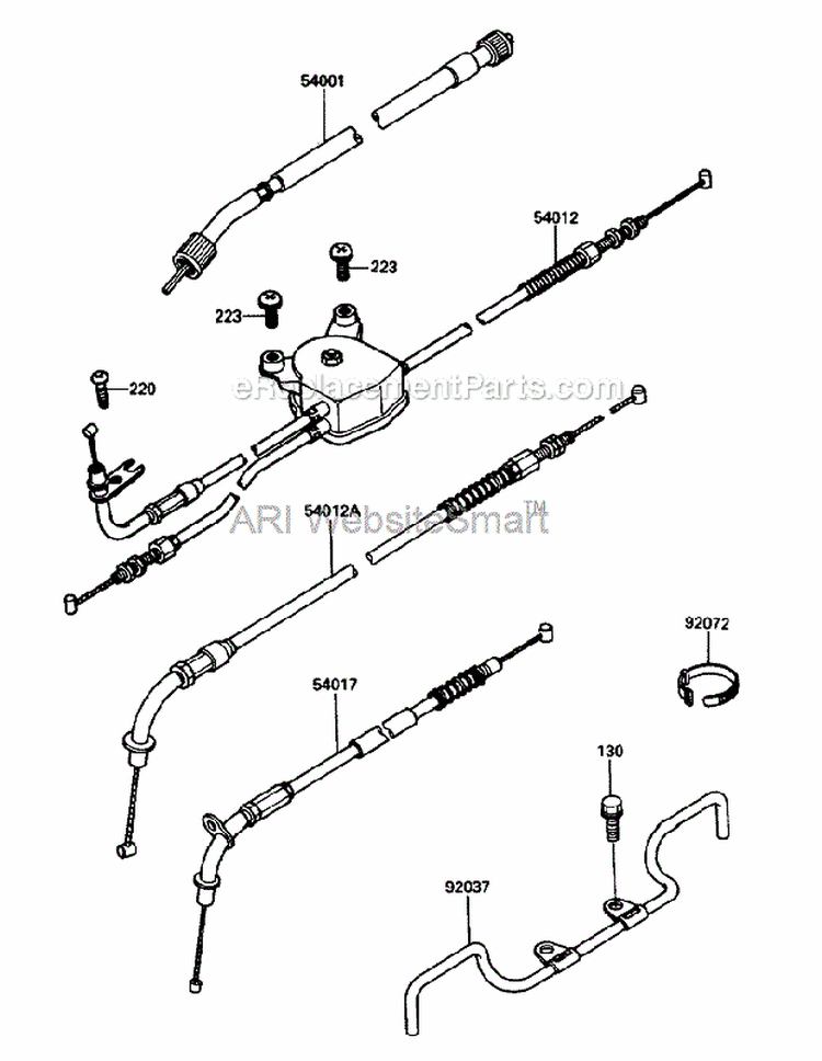 Cable Diagram and Parts List for ZG1200-B5  Kawasaki 