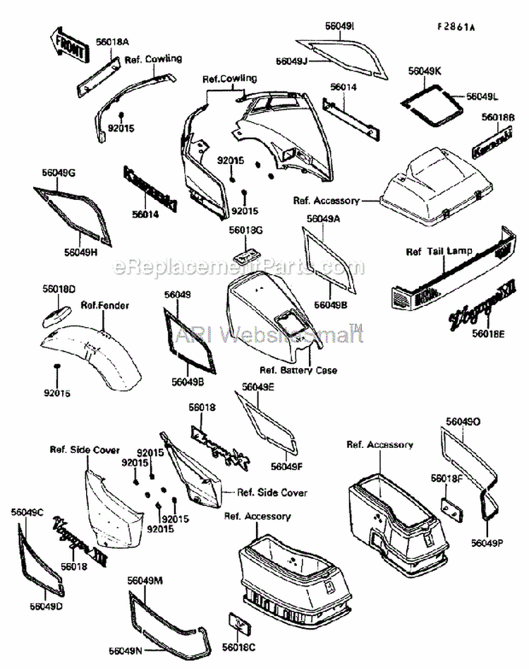 Decal (Zg1200-B4B5) Diagram and Parts List for ZG1200-B5  Kawasaki 