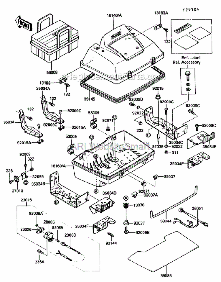 Accessory (Trunk) Diagram and Parts List for ZG1200-B5  Kawasaki 