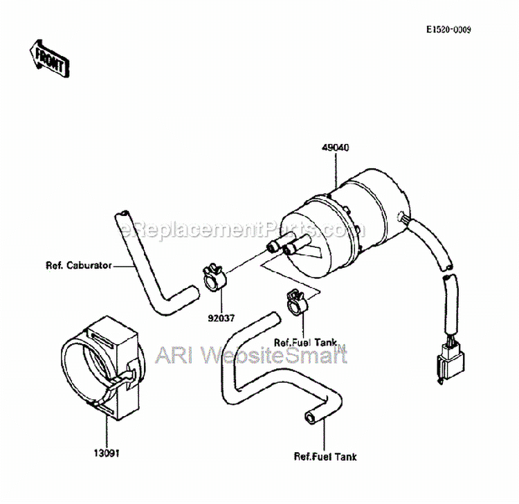 Fuel Pump Diagram and Parts List for ZG1200-B5  Kawasaki 