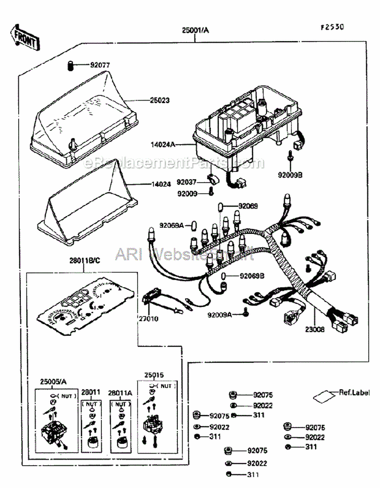 Meter Diagram and Parts List for ZG1200-B5  Kawasaki 