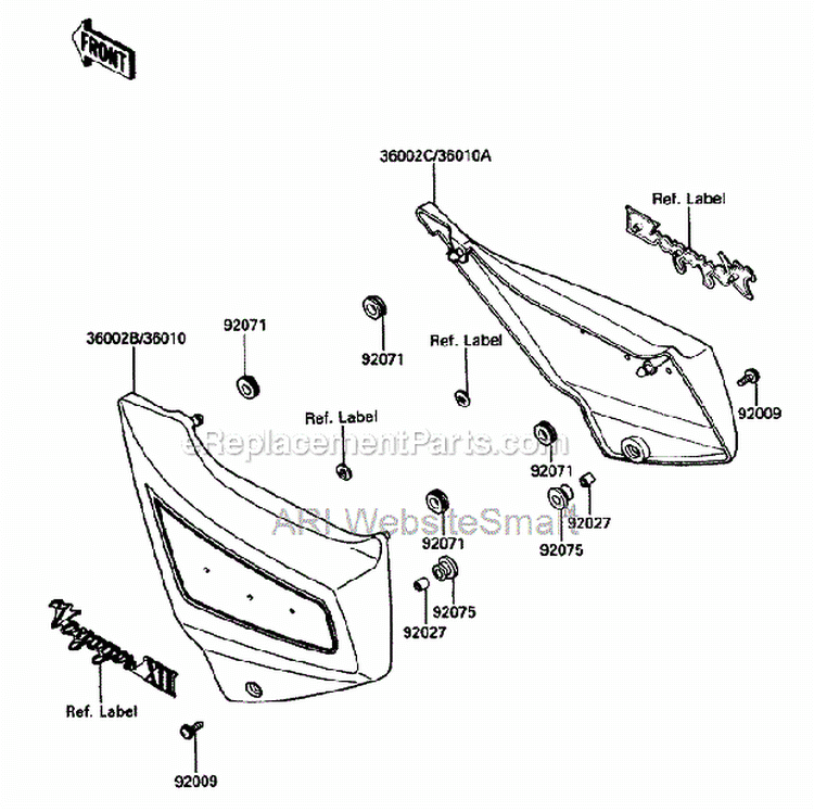 Side Cover Diagram and Parts List for ZG1200-B5  Kawasaki 