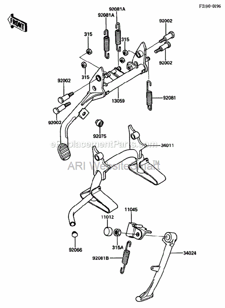 Stand Diagram and Parts List for ZG1200-B5  Kawasaki 