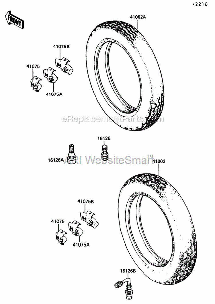 Tire Diagram and Parts List for ZG1200-B5  Kawasaki 