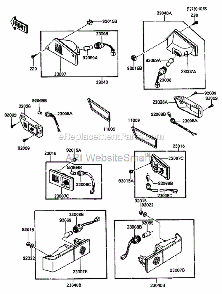 Turn Signal Diagram and Parts List for ZG1200-B5  Kawasaki 