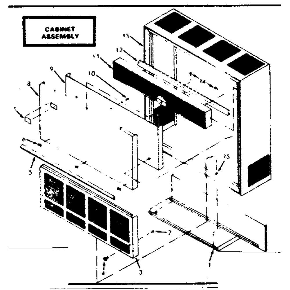 Cabinet Assembly Diagram and Parts List for 867758030  Kenmore Furnace