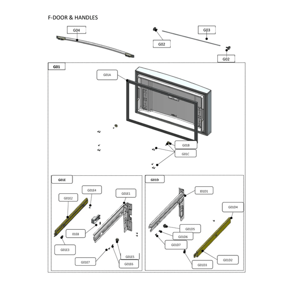 Freezer Door & Handles Diagram and Parts List for 11173319120  Kenmore Refrigerator