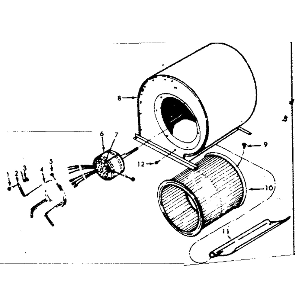 Blower Diagram and Parts List for 867762850  Kenmore Furnace