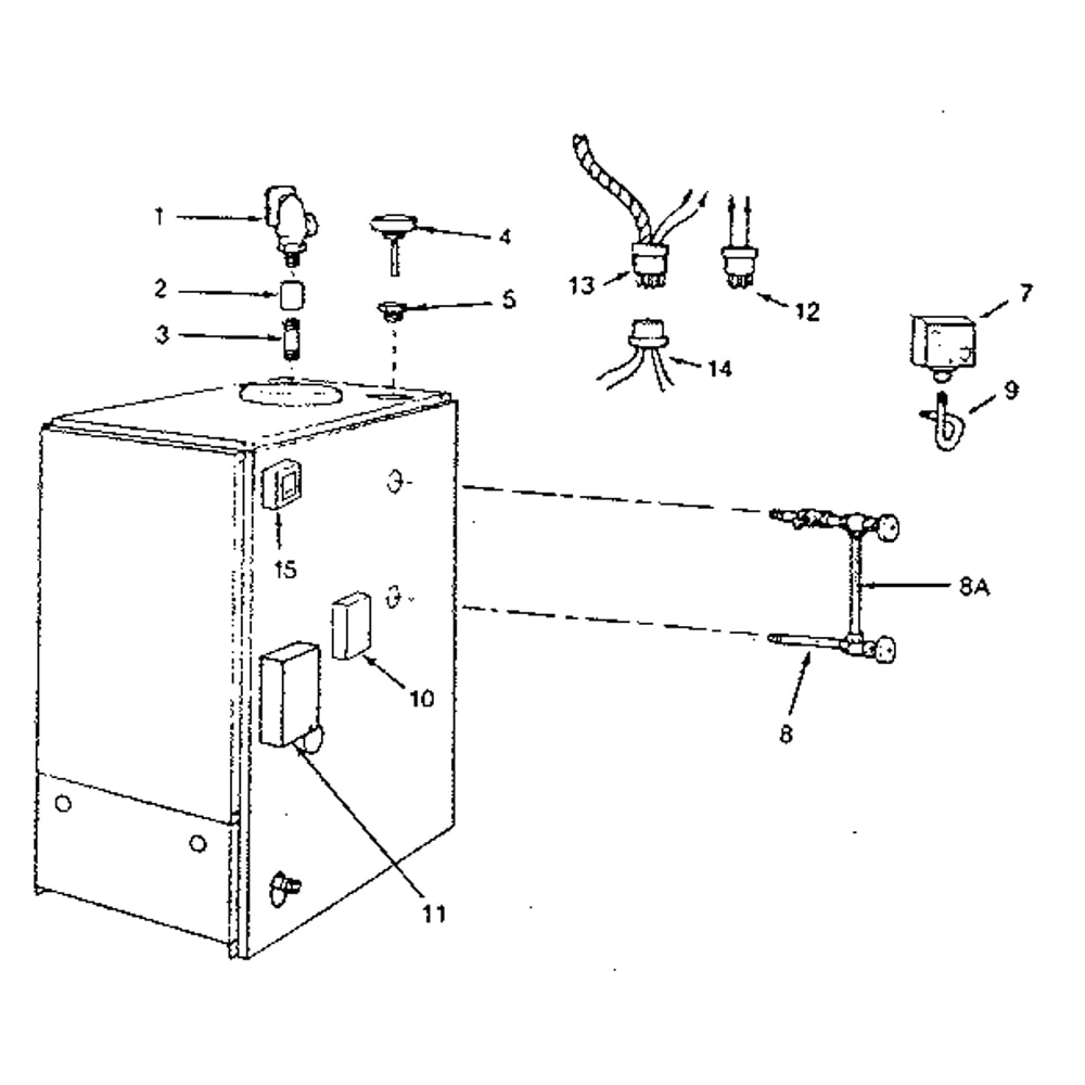 Pressure And Glass Gauge Assembly Diagram and Parts List for 229965240  Kenmore Water Heater