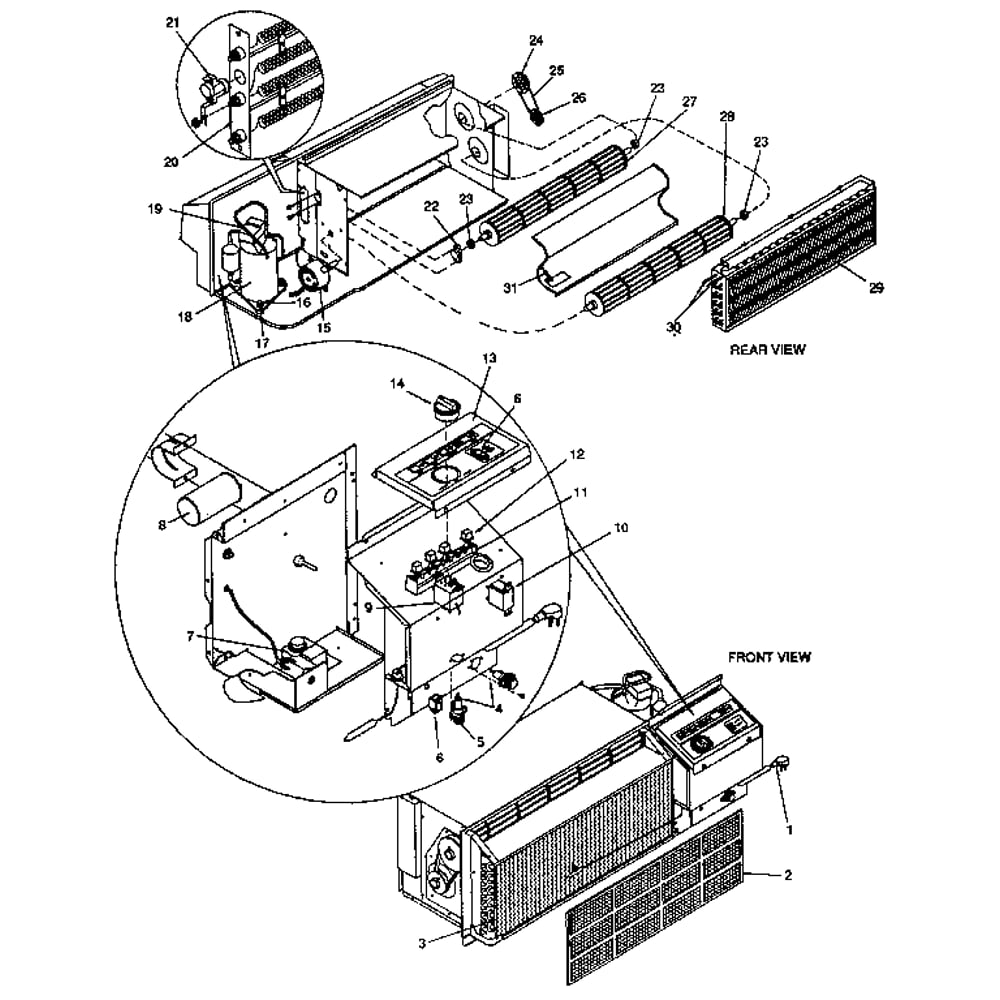 Functional Diagram and Parts List for 867840561  Kenmore Air Conditioner