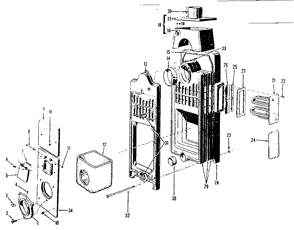 Boiler assembly parts Diagram and Parts List for 22961302  Kenmore Water Heater