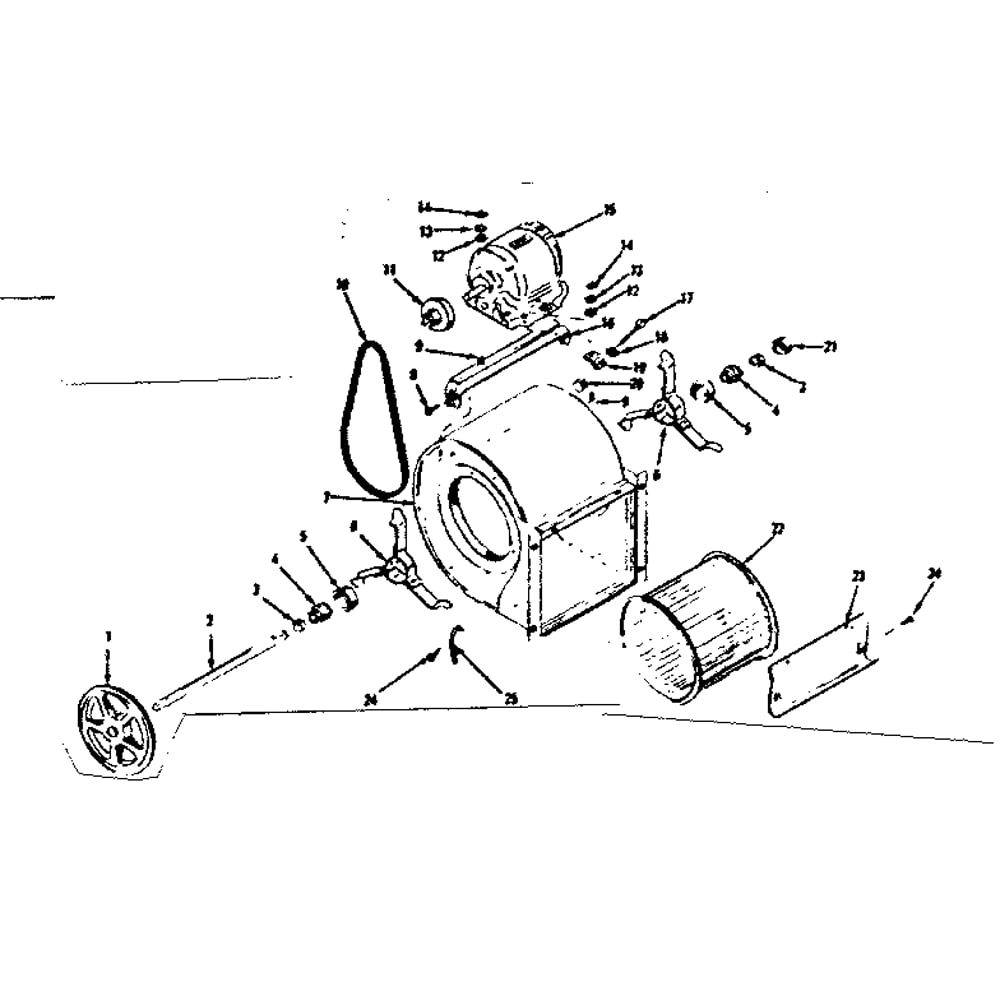 H-Q Blower Assembly Diagram and Parts List for 8676431  Kenmore Heater