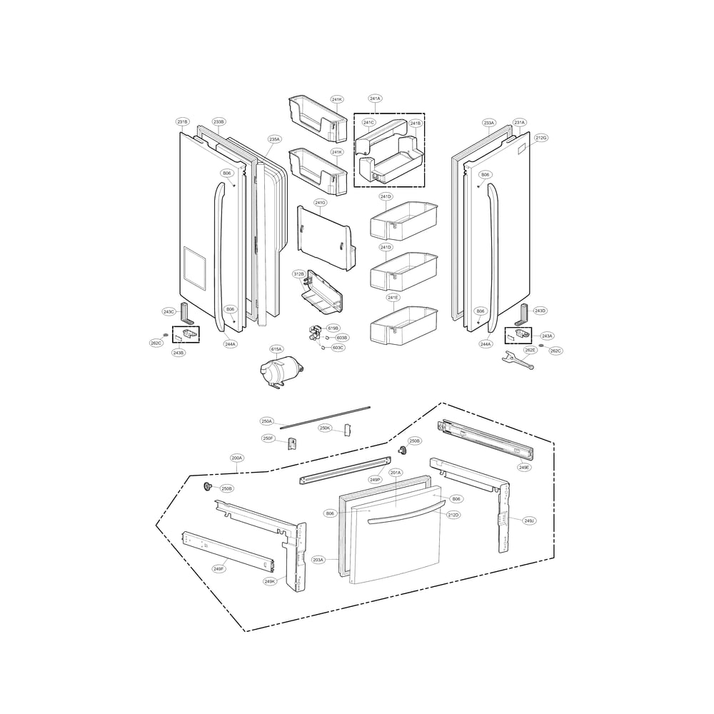Door Parts Diagram and Parts List for 79571039011  Kenmore Refrigerator