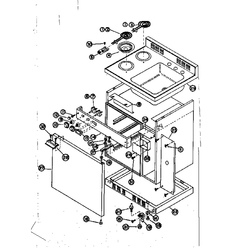 Cabinet And Electrical System Diagram and Parts List for 6127905123  Kenmore Miscellaneous