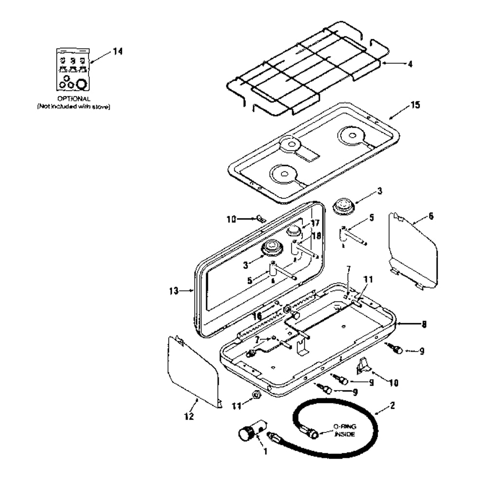 Unit Parts Diagram and Parts List for 920727611  Kenmore Range